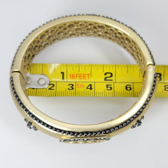 NWT Art Deco Pave CZ Hinged Magnetic Cuff Bangle - Picture 9 of 15